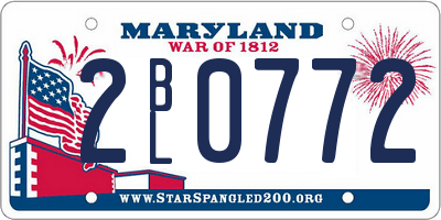 MD license plate 2BL0772