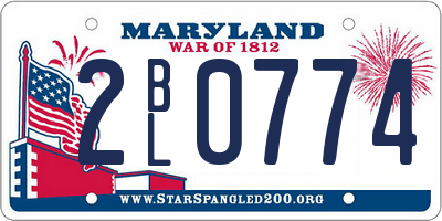 MD license plate 2BL0774