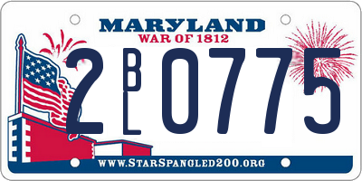 MD license plate 2BL0775