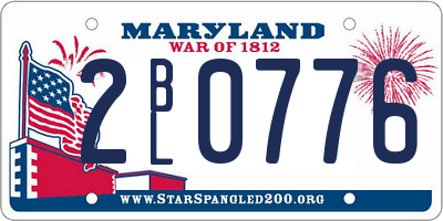MD license plate 2BL0776