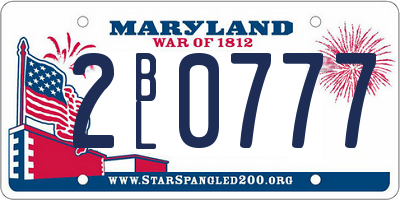 MD license plate 2BL0777