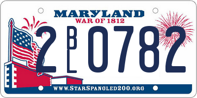 MD license plate 2BL0782