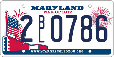 MD license plate 2BL0786