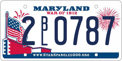 MD license plate 2BL0787