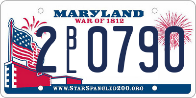 MD license plate 2BL0790