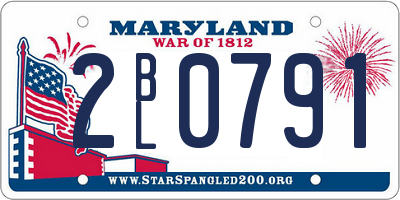 MD license plate 2BL0791