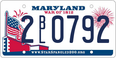MD license plate 2BL0792