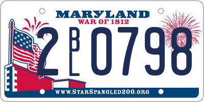 MD license plate 2BL0798