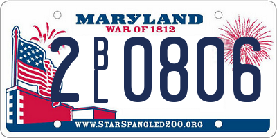 MD license plate 2BL0806