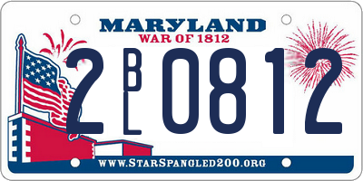 MD license plate 2BL0812