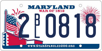 MD license plate 2BL0818