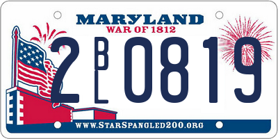 MD license plate 2BL0819
