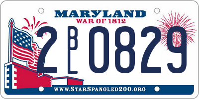 MD license plate 2BL0829