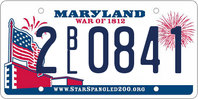 MD license plate 2BL0841