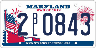 MD license plate 2BL0843