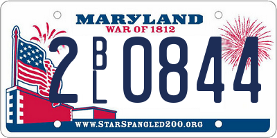MD license plate 2BL0844