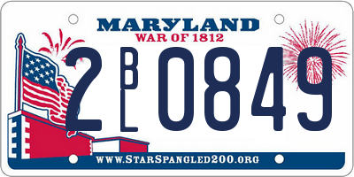 MD license plate 2BL0849