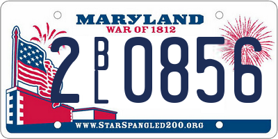 MD license plate 2BL0856