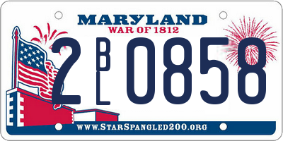 MD license plate 2BL0858