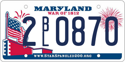 MD license plate 2BL0870