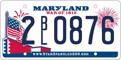 MD license plate 2BL0876