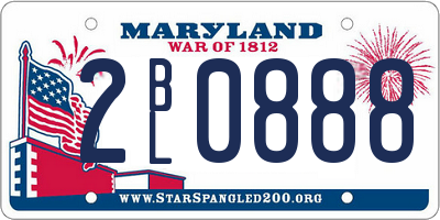 MD license plate 2BL0888