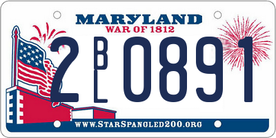 MD license plate 2BL0891