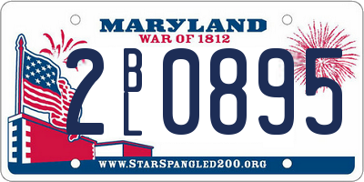 MD license plate 2BL0895