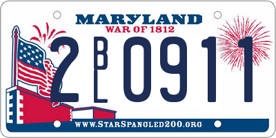 MD license plate 2BL0911