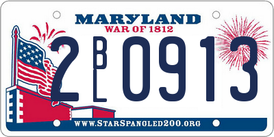 MD license plate 2BL0913