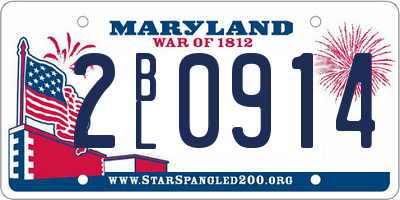 MD license plate 2BL0914