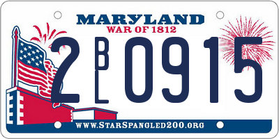 MD license plate 2BL0915