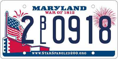 MD license plate 2BL0918