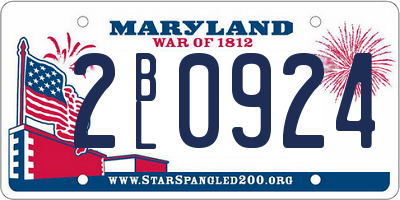 MD license plate 2BL0924