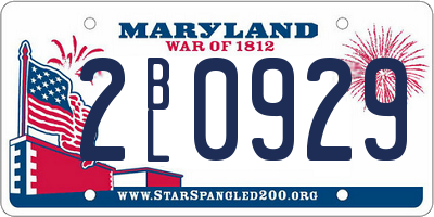 MD license plate 2BL0929