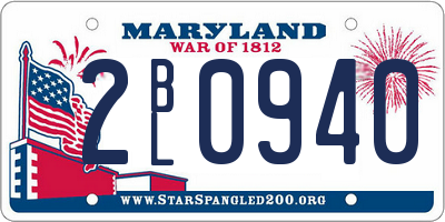 MD license plate 2BL0940