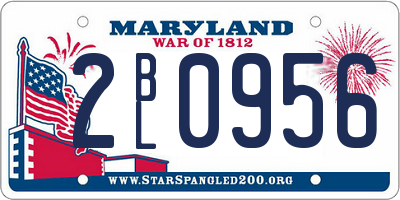 MD license plate 2BL0956