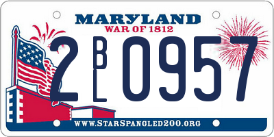 MD license plate 2BL0957