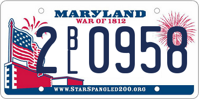 MD license plate 2BL0958