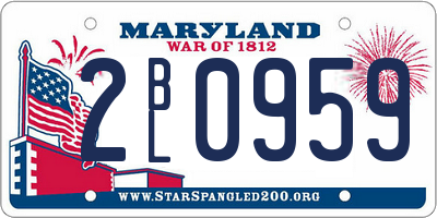 MD license plate 2BL0959