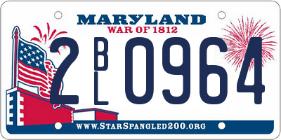 MD license plate 2BL0964