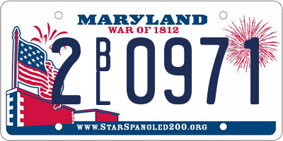 MD license plate 2BL0971