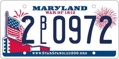 MD license plate 2BL0972