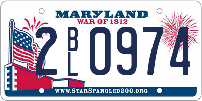 MD license plate 2BL0974