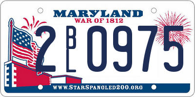 MD license plate 2BL0975