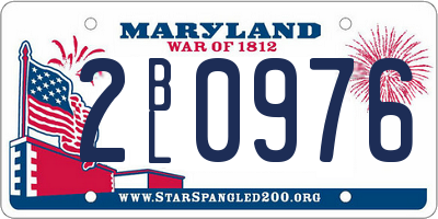 MD license plate 2BL0976