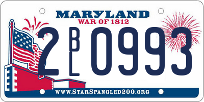 MD license plate 2BL0993