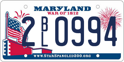 MD license plate 2BL0994