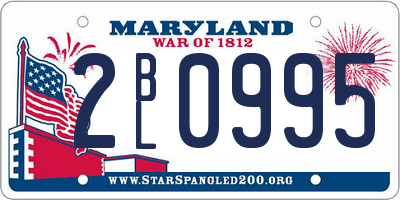 MD license plate 2BL0995