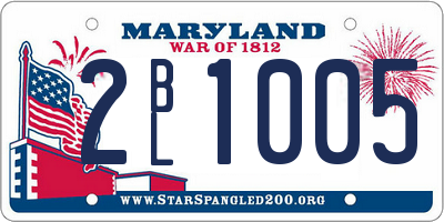 MD license plate 2BL1005